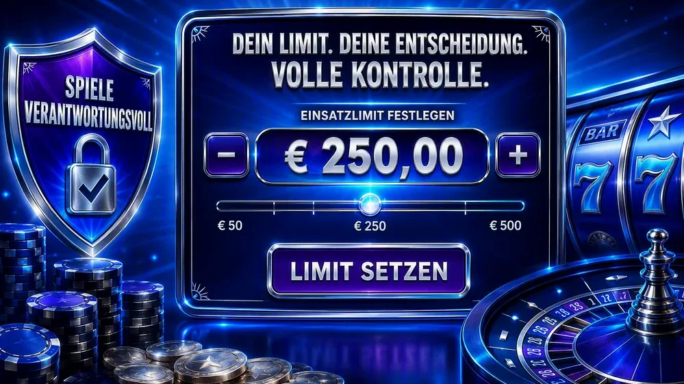 Spieler setzt verantwortungsvolles Spiellimit am Bildschirm