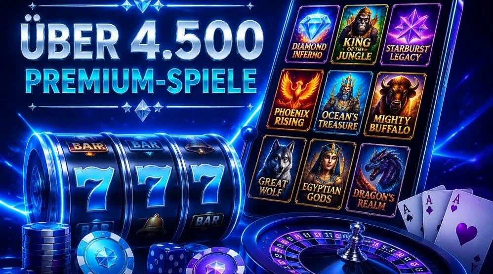 Spielraster mit bunten Slot-Titeln verschiedener Anbieter