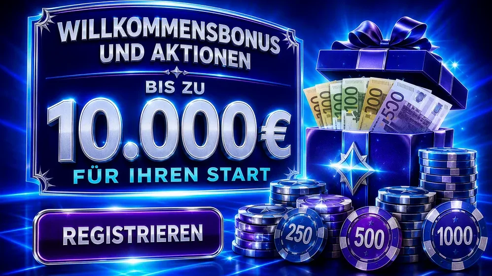 Stapel von Bonuschips und Geschenkbox mit Geldscheinen